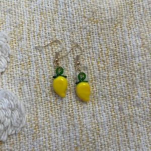 Yellow glass pepper earrings